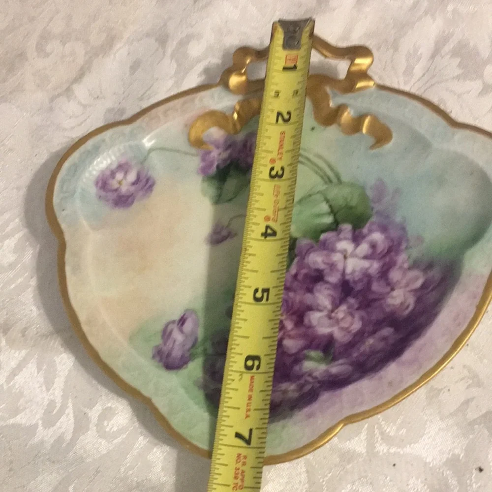 Antique Hand-Painted Porcelain Dish